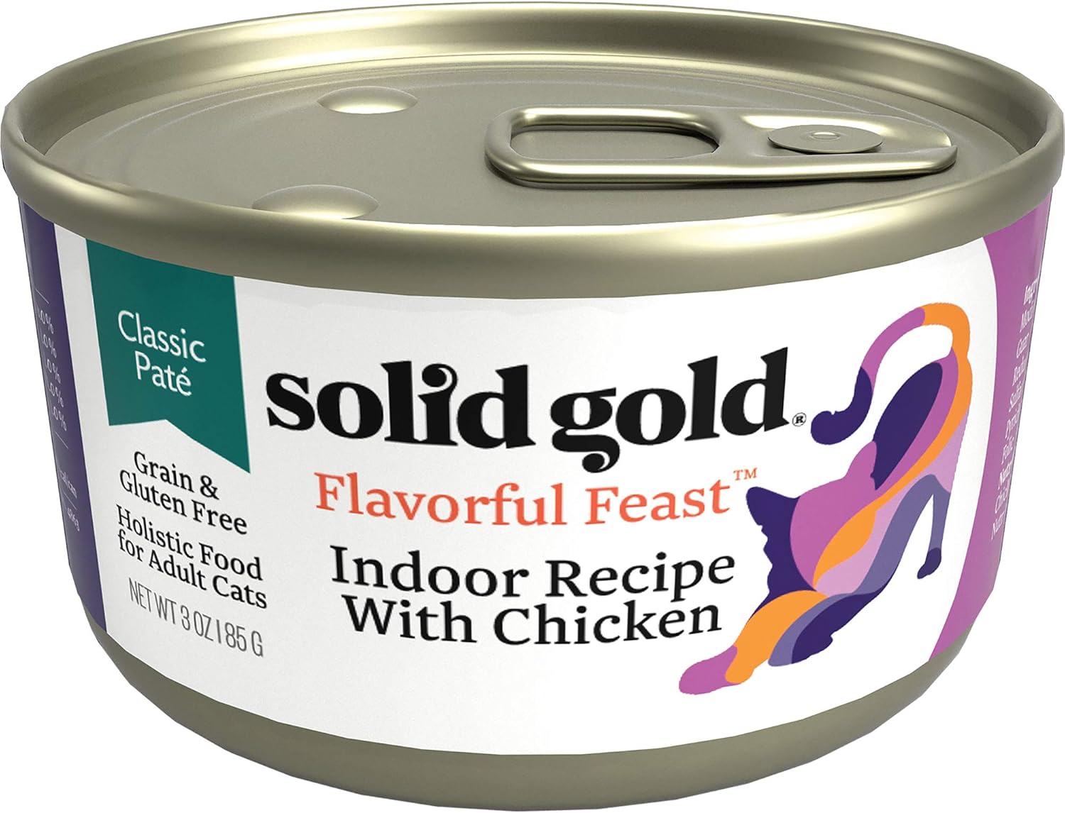 Solid Gold Wet Cat Food Pate - Healthy Grain-Free Canned Food with Real Chicken & Omega Fatty Acids | 24ct/3oz