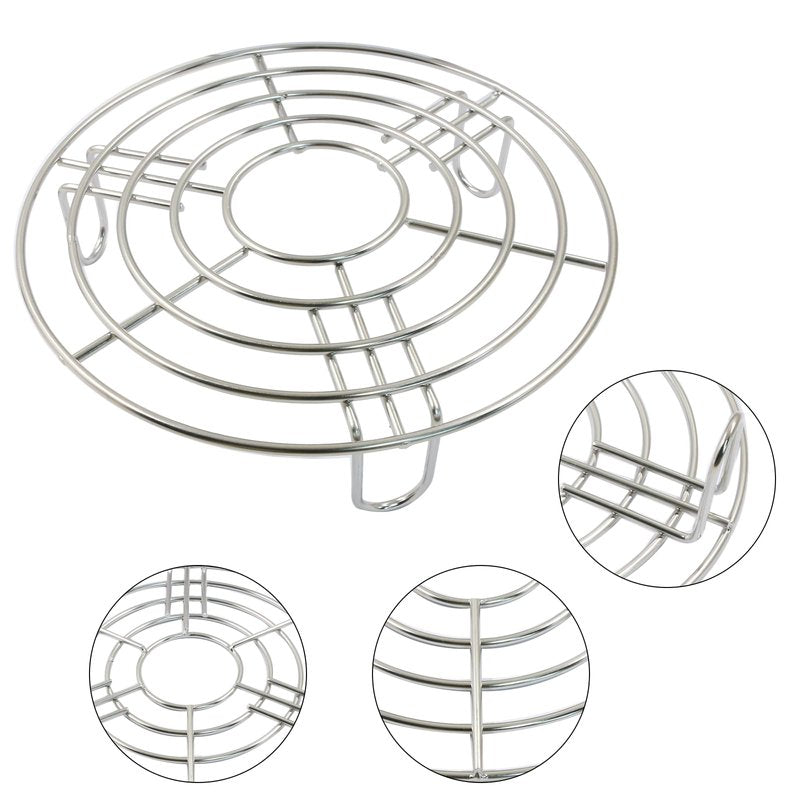 Coufce 3PCS Round Cooling Racks Stainless Steel Steaming Baking Rack Roasting Rack Steamer Rack Fits Air Fryer Stockpot Pressure Cooker Round Cake Pan(9.25",8",6.89")