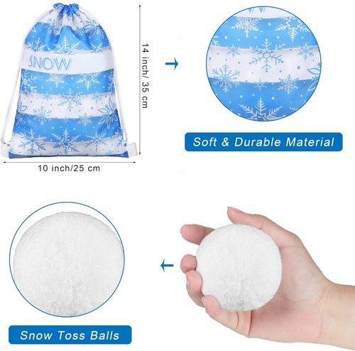 Elcoho Snow Toss Games Set - 22 Pieces with Balls & Drawstring Bag for Indoor/Outdoor Winter Fun