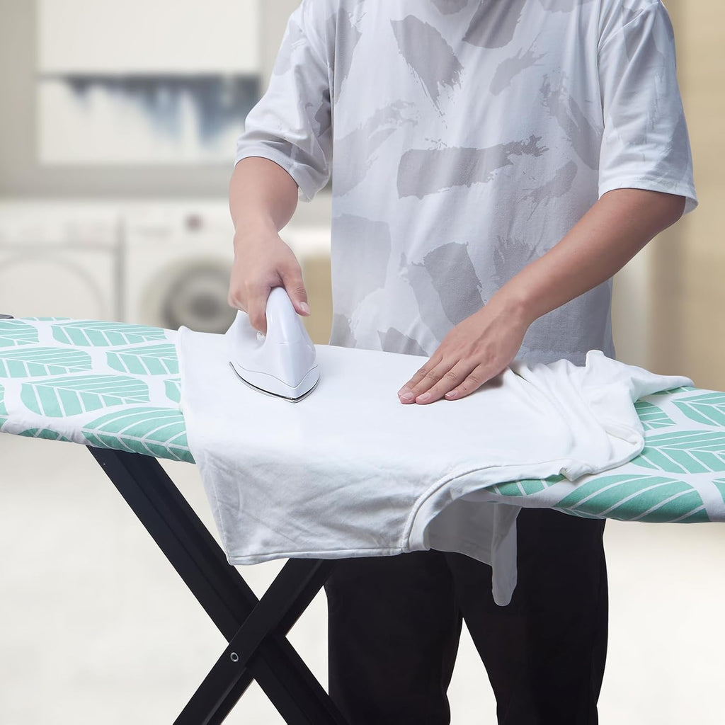 Seiritex Ironing Board Cover - Heat Reflective, Thick Padding, Standard Size 15 x 54, Green Leaf Design