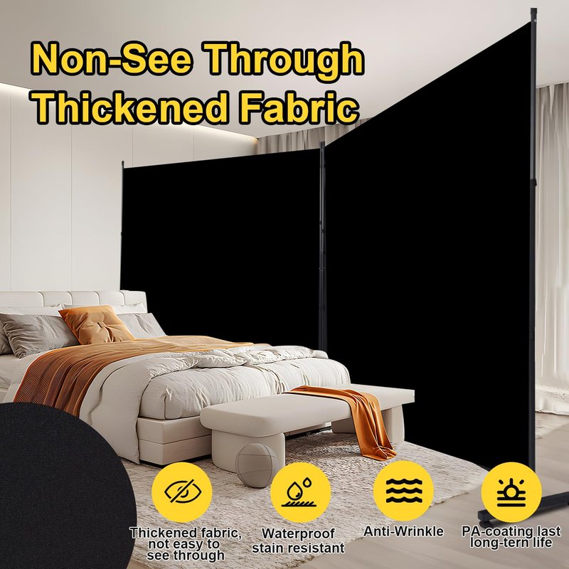Room Divider 6FT 2 Panel Privacy Screen, 142'' Wide Fabric Indoor Room Divider Wall Divider for Room Separation, Portable Room Partitions and Dividers Freestanding Temporary Wall Room Separators