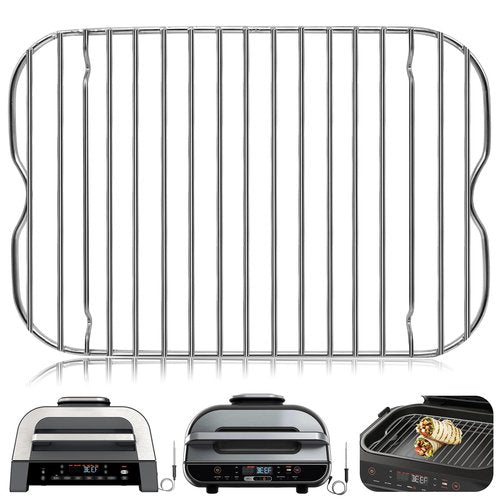 Air Fryer Replacement Parts for Ninja Foodi FG551 Smart XL Indoor Grill with Air Fry, 11.6''*7.6'' Stainless Steel Air Fryer Accessories Roasting Steamer Grill Racks Baking Tray，Dishwasher safe