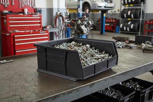 Hudson Exchange Plastic Stackable Storage Bins - 11" x 11" x 5" | 3-Pack, Black Containers