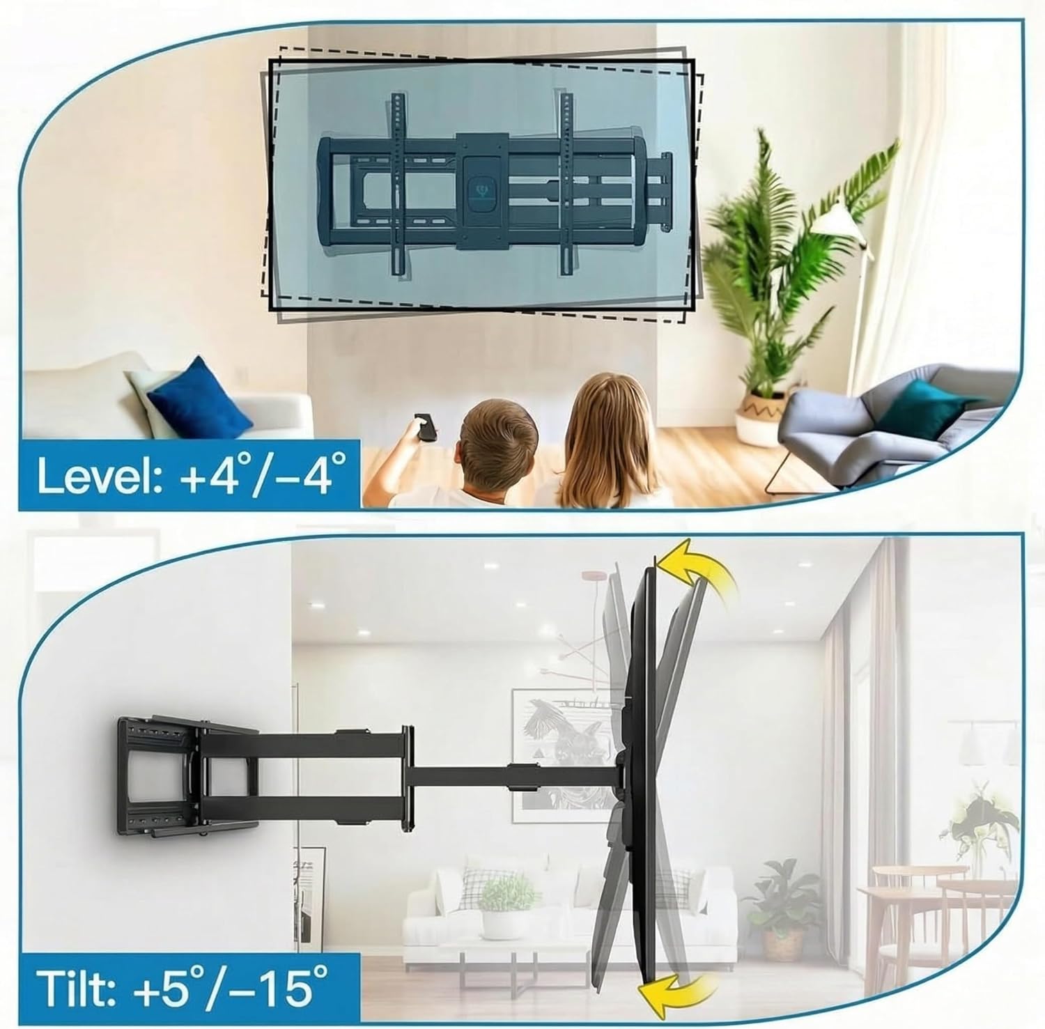 PERLESMITH Long Arm TV Wall Mount - Full Motion, 42.72" Extension, Fits 42-90" TVs, Max VESA 800x400mm, 150 lbs Capacity