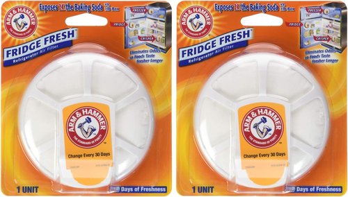 Arm & Hammer Fridge Fresh | Refrigerator Odor Eliminator - 2 Pack (1 Count Each)
