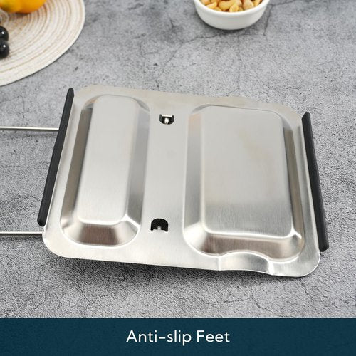 KITCHENDAO Foldable Spoon Rest and Pot Lid Holder for Counter, Non-scratch Silicone Base, Stainless Steel Pan Pot Cover Lid Rack Shelf Stand Holder Spoon Holder Utensil Rest Stove Organizer