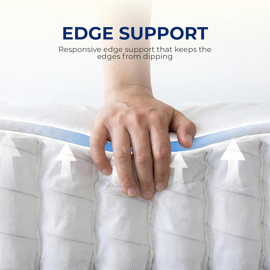 Neo Sleep Queen Size Mattress - 10 Inch Hybrid Comfort with Cooling Gel Memory Foam & Pocket Springs
