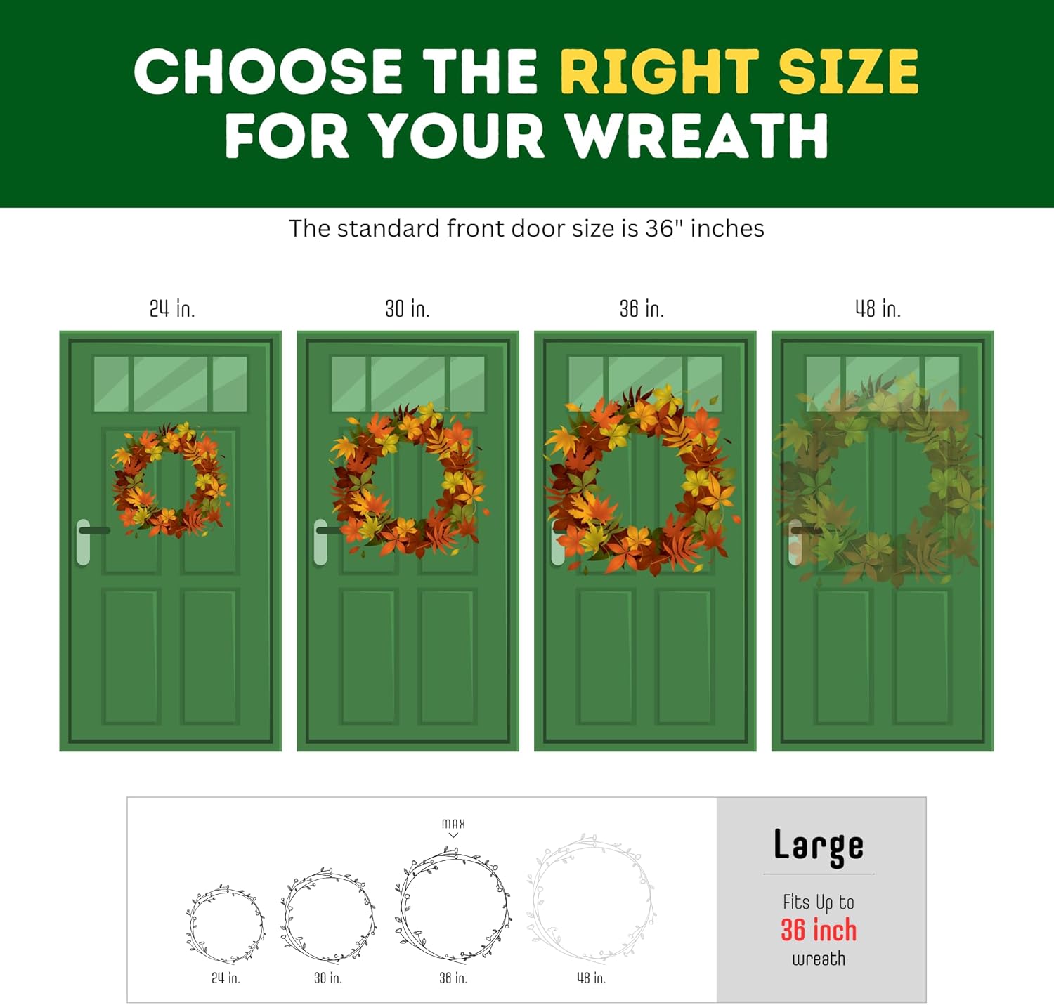 Primode Christmas Wreath Storage Bag 36" - Durable 600D Oxford Container with Clear Window for Easy Holiday Organization | Green