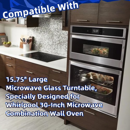MorefaLife 15.75" Microwave Glass Plate compatible with KitchenAid W11373838 W10832238 W11340343 replacement for 15 3/4 inch Microwave Glass Turntable 461967721091