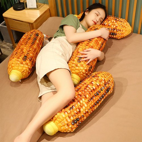 Whlo4U Corn Plush Pillow, Corn Stuffed Pillow,Food Plush Pillow,Home Decoration Christmas Birthday Gift for Kids Boys Girls (19 inch, Style 1)