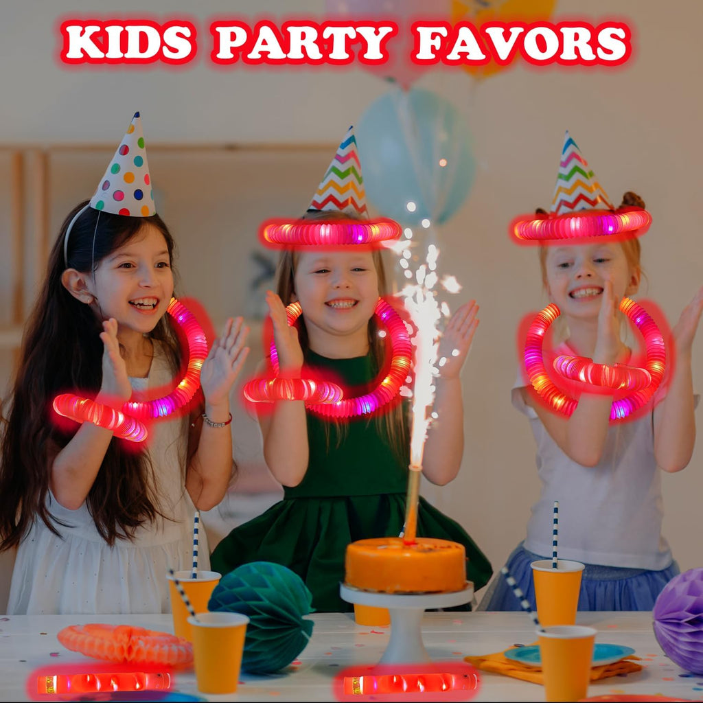 Red Graduation Glow Sticks by Glow Party - 24 PCS Light-Up Bracelets & Necklaces | Perfect for Kids' Graduation Celebrations