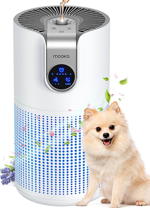 MOOKA H13 True HEPA Air Purifiers - 2 Pack for Large Rooms, Pets & Wildfire Smoke | Odor & Dust Removal