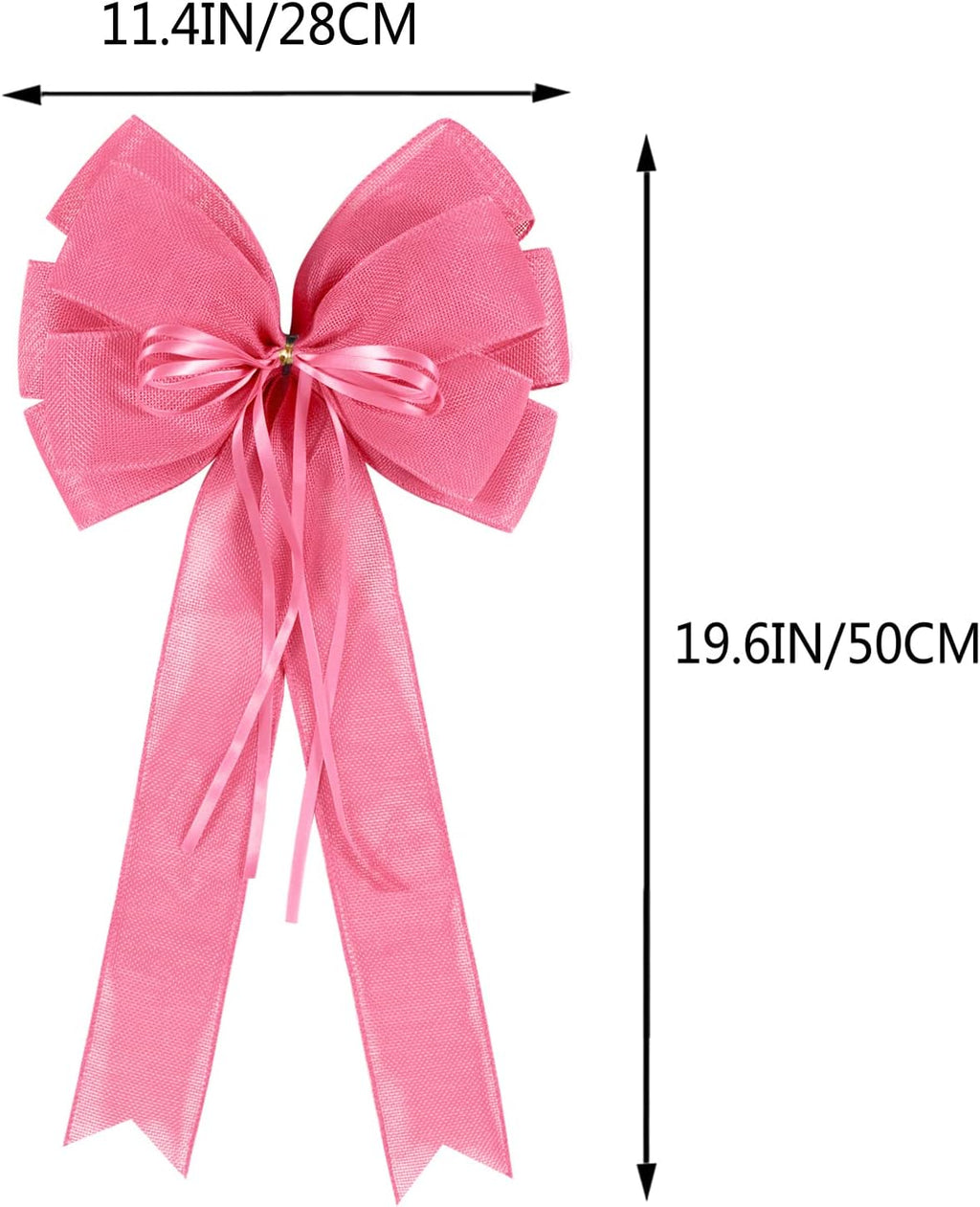 Skiennix Large Pink Easter Wreath Bows - Spring Tree Topper Decor with Burlap & Glitter String