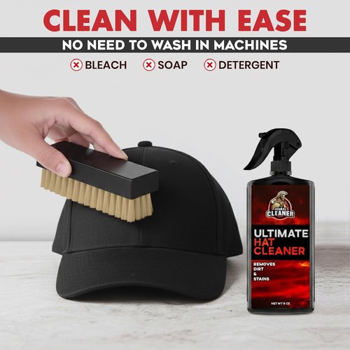 Combat Cleaner Hat Cleaning Kit - Ultimate Stain Remover with Brush & Deodorizer for All Hat Types