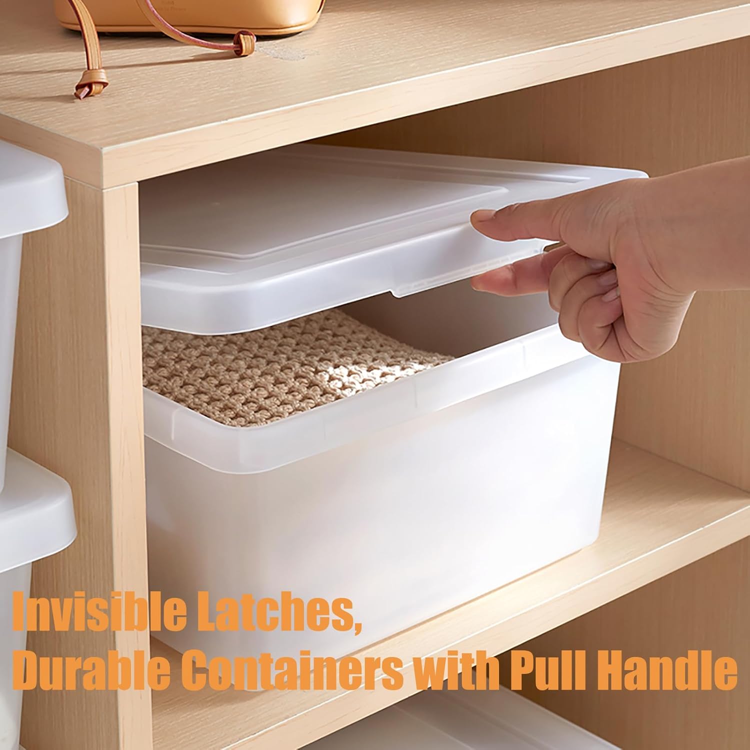 Stackable Plastic Storage Bins by N-2L - 15 Quart Organizing Containers with Lids for Shoes & Crafts | 2 Pack