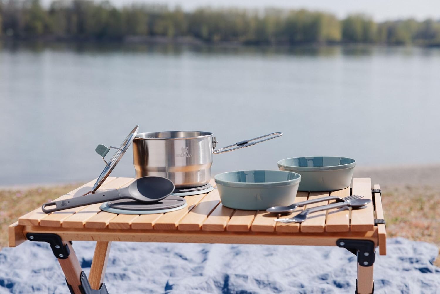 Stanley Wildfare Go 14-Piece Stainless Steel Prep & Cook Set - 1.65 qt Saucepan, Utensils & More | BPA-Free Camping Essentials