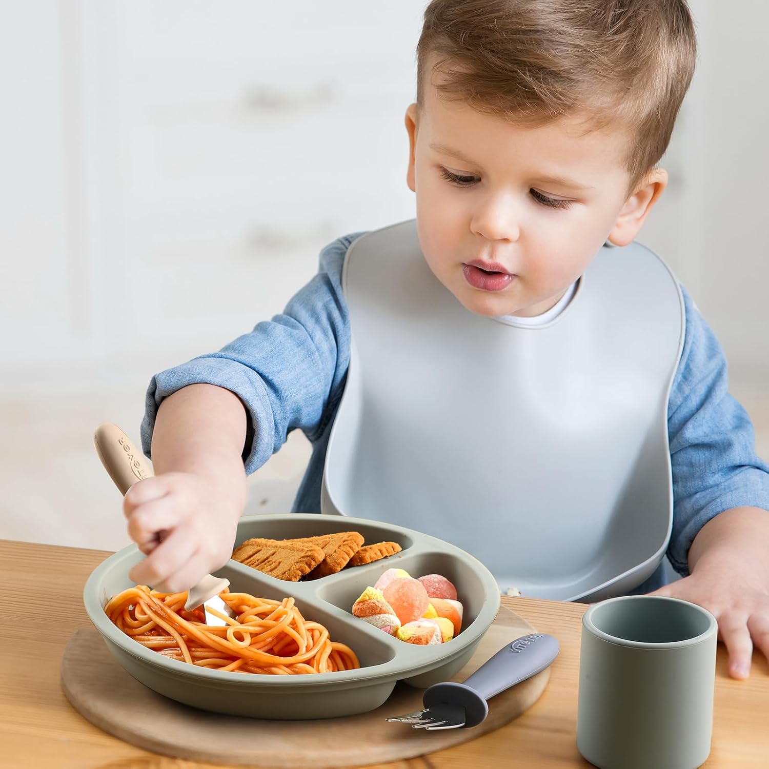Skiennix Toddler Forks Set - 6-Piece Kids Utensils with Silicone Handles | BPA-Free, Dishwasher Safe
