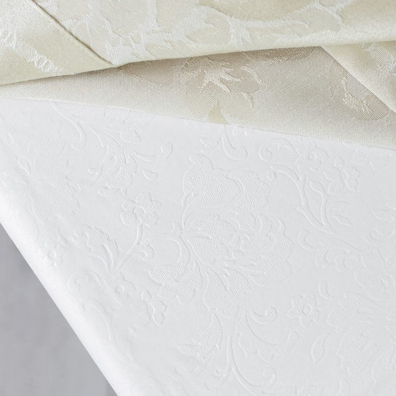 Benson Mills Deluxe Heavy Duty Vinyl Table Pad, Premium Table Protector, Waterproof with Flannel Backing, Quilted Design and Customizable (Off-White, 52" X 108" Rectangular)