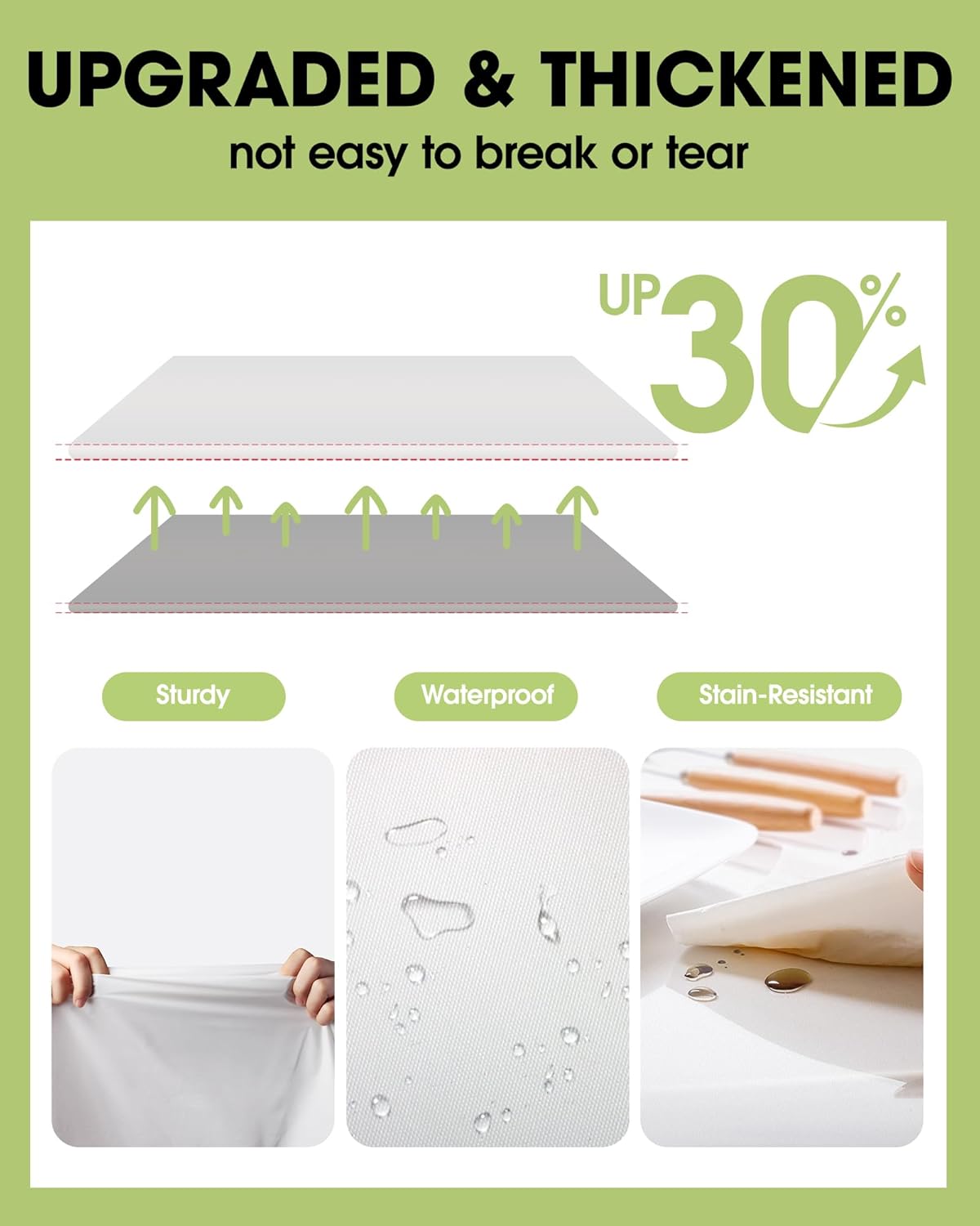 Pureegg Disposable Table Set - 10 Pack of Leakproof White & Blue Tablecloths (54''x108'') & Runners (14''x108'') for Events