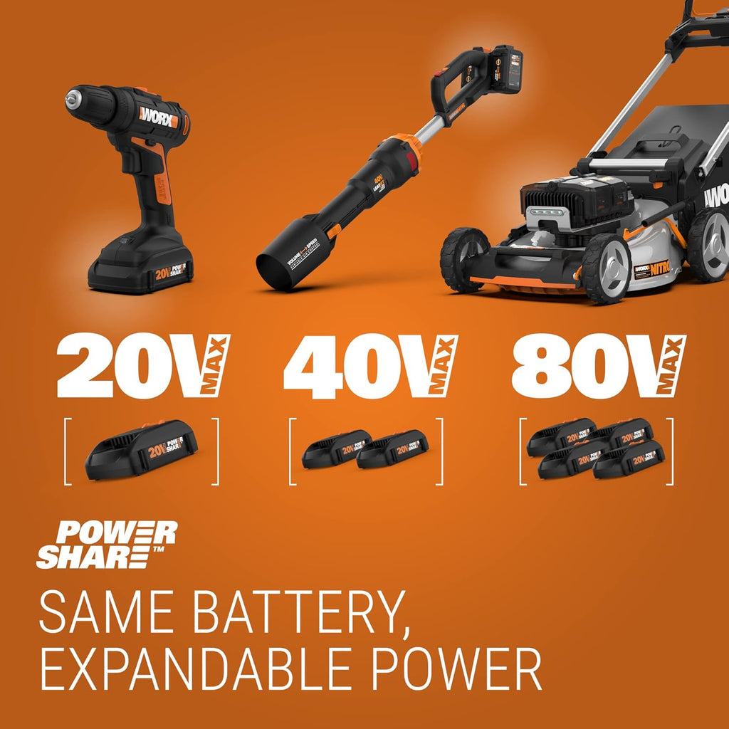 WORX WX030L 20V Cordless Cube Vacuum - Compact & Lightweight Design, Sleek Black Finish