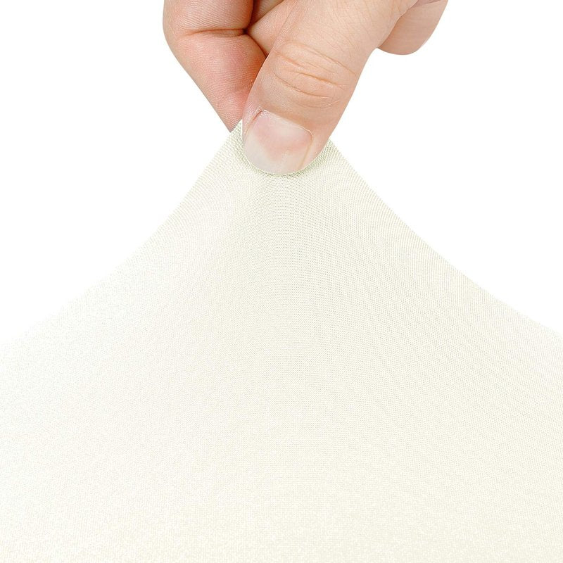 Peomeise 4FT Spandex Table Cover Rectangular Stretch Spandex Tablecloth (Ivory,4FT)