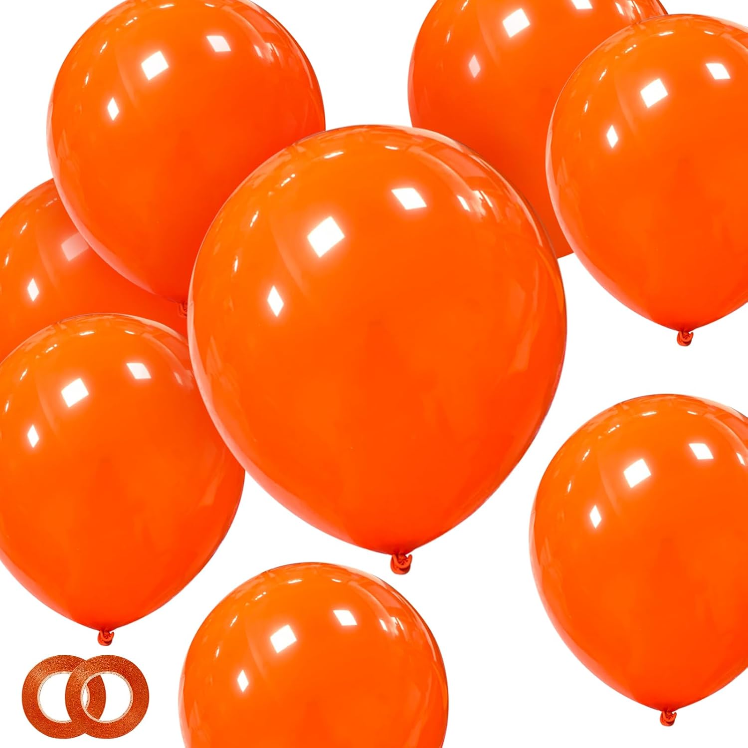 Orange Balloons 100 Pack - 12 Inch Thick Latex Helium Balloons for Halloween & Birthday Parties