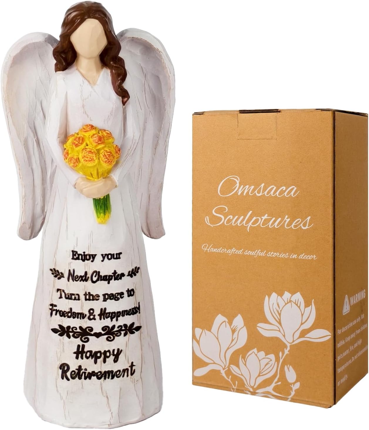 Skiennix Retirement Gifts for Women - Hand-Painted 7.3" Resin Angel Figurine | Perfect for Nurses & Teachers