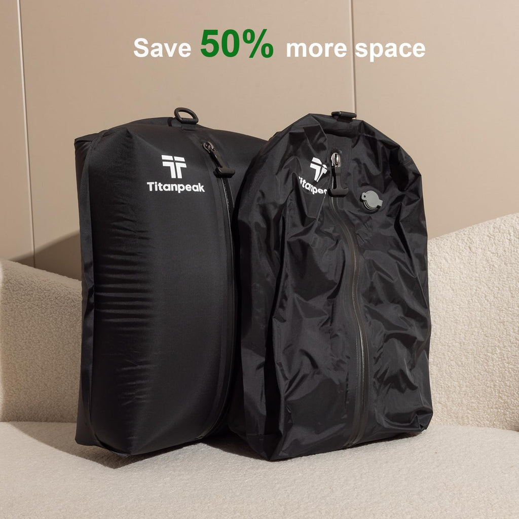 Skiennix Vacuum Bags for Travel Luggage - Reusable Waterproof Compression Bags (2PCS + 1 Pump)