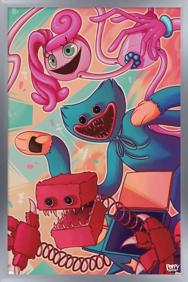 Poppy Playtime - Big Three Wall Poster, 22.4L" x 14.7W", Silver Framed Version