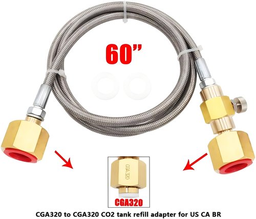 Co2 Tank Cylinder Refill Station Filling Charging Adapter With 60 inch Hose CGA320 Tank Fill CGA320 Tank