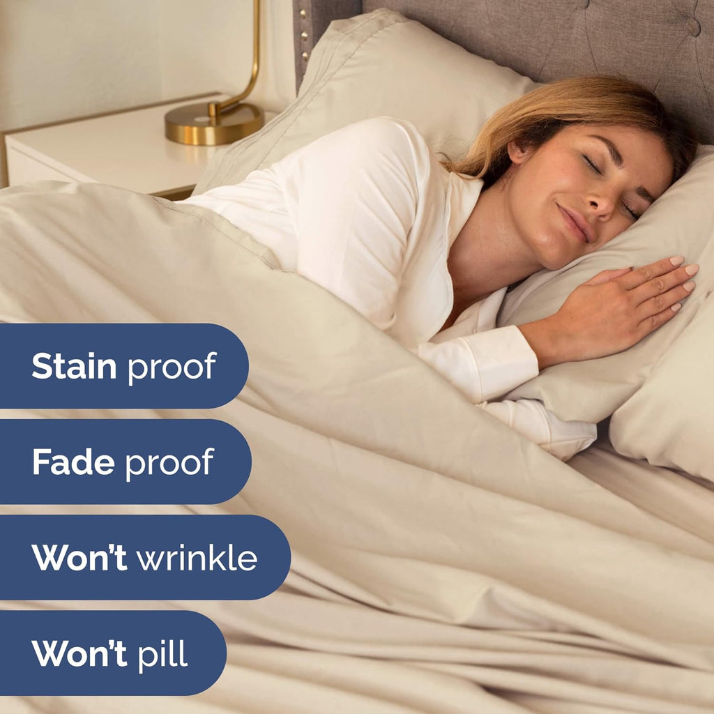 Skiennix Full XL Bed Sheet Set - 4 Piece Soft, Breathable & Cooling Luxury Bedding - Deep Pockets, Fade & Wrinkle Free - Wheat Color