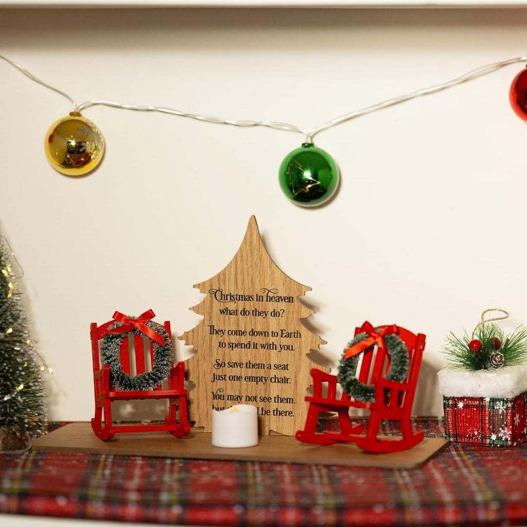 Regine Switzerland Christmas Memorial Candle Holders - Elegant Rocking Chair Ornament | Thoughtful Gift for Loved Ones