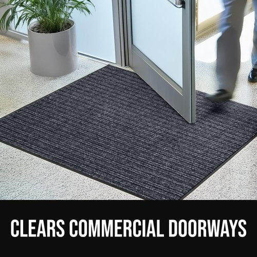 Gorilla Grip Waterproof Door Mat - Heavy Duty Entryway Rug with Strong Backing | 29x17, Charcoal Gray