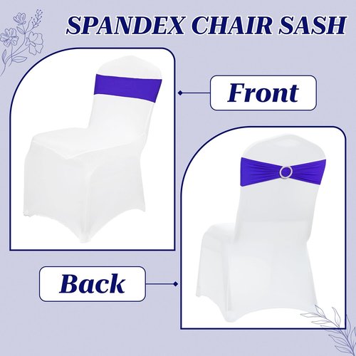 MDS Spandex Chair Sashes - Universal Elastic Stretch Bow Ties with Buckle Slider | Pack of 250 - Royal Blue
