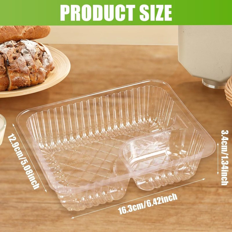 CLRBEATTY 200 PCS Plastic Nacho Trays,6x5 Inch Disposable Nacho Cheese Trays,Clear Nachos Containers,2 Compartments Snack Tray with Chip and Dip Holder for Parties Movie Night Supplies