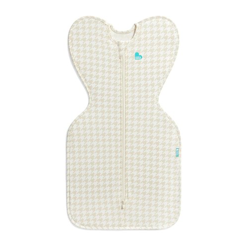 Love To Dream Swaddle UP - Baby Sleep Sack for Newborns | Self-Soothing, 1.0 TOG, Tan Houndstooth, 5-8.5 lbs