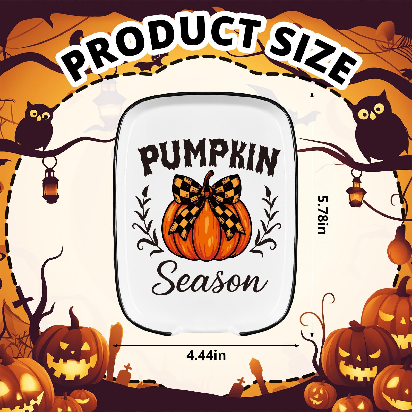 Pumpkin Ceramic Spoon Rest for Kitchen Stove Top Counter, Halloween Spoon Holder, Cooking Utensils Holder, Farmhouse Fall Autumn Thanksgiving Kitchen Decor for Cooking Lovers