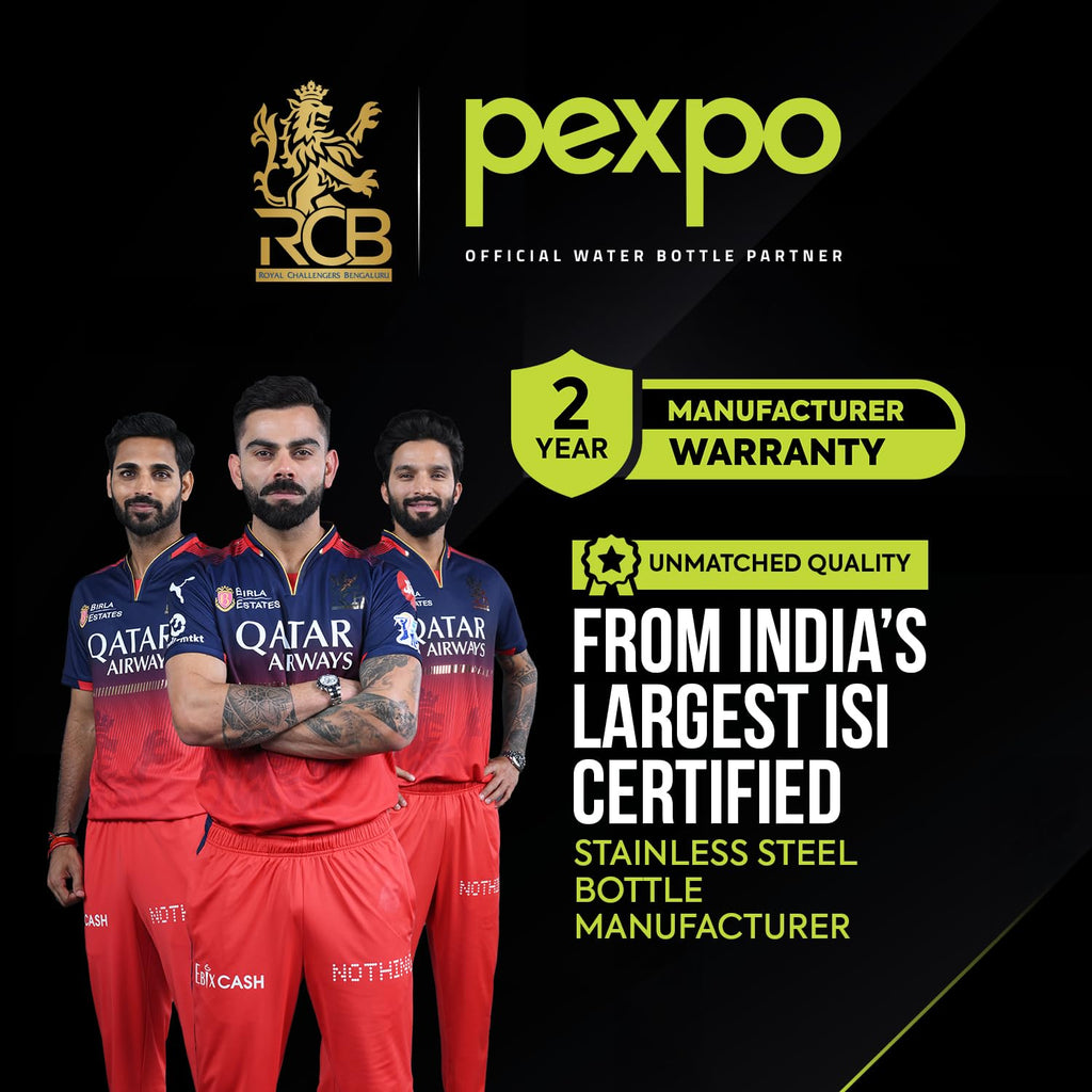 Pexpo Stainless Steel 24 Hrs Hot & Cold Water Bottle-Advance Tri-ply Vacuum Insulated Flask, Double Walled, Leakproof, (Pack of 1, Silver Color, Capacity 1800 ml, Electro Bottle with Jute Bag)