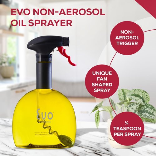 Evo Original Oil Sprayer - Non-Aerosol Olive Oil & Cooking Oil Dispenser | 24-Ounce, Yellow