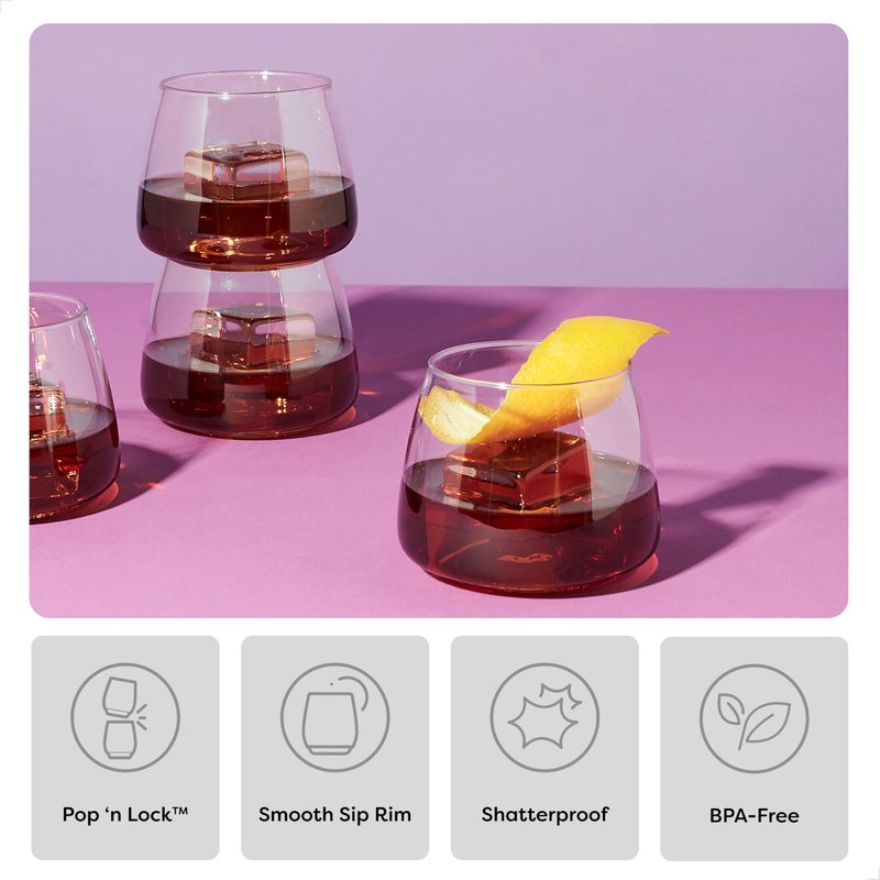 TOSSWARE POP 12oz Rocks SET OF 48, Premium Quality, Recyclable, Unbreakable & Crystal Clear Plastic Cocktail Glasses, 48 Count (Pack of 1)