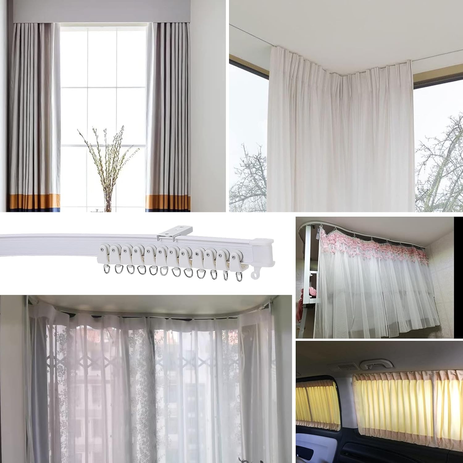 Skiennix Flexible Bendable Ceiling Curtain Track - 5m (16.4ft) for Easy Installation & Versatile Use