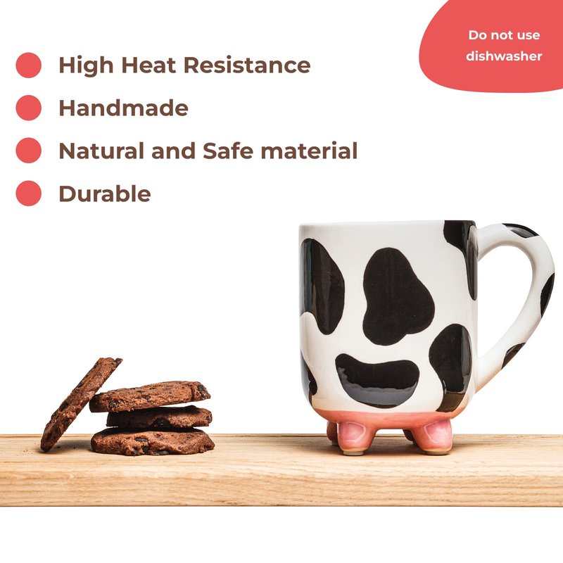 SWEETLO Cow Coffee Mug Cow Stuff 15oz Ceramic Cup - Cows Lover Mug with Udders - Cute Print Cups - Weird Milk Mugs with Udders - Gifts for Women - Taza de Vaca Gifts
