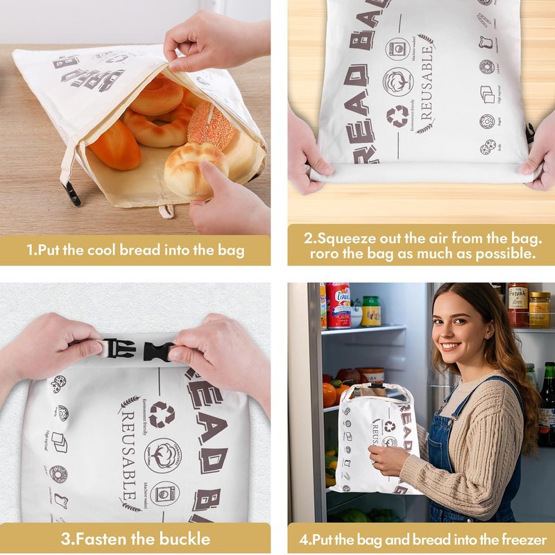 FHDLUIAN 2 Pack Beeswax Bread Bags for Sourdough,Reusable Bread Bag for Homemade Sourdough,Food Grade Cotton Beeswax Bags,Large Capacity and Portable,Washable,Refrigerable,Gifts for Bakers and Picnic