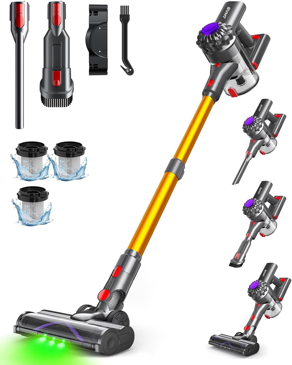 Skiennix Cordless Vacuum Cleaner - 450W 40KPA Lightweight Stick Vacuum with 45-Minute Runtime for Home Use | Ideal for Carpet, Pet Hair, Hardwood Floors