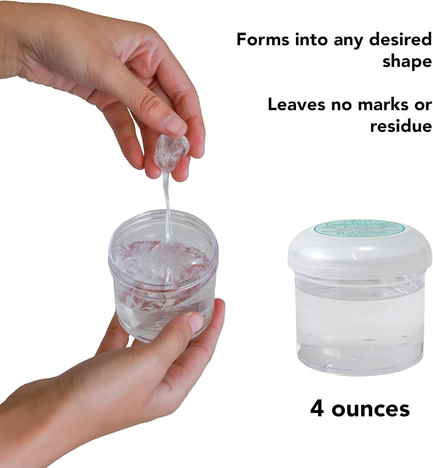 Quakehold! Gel for Glass and Crystal - Clear 4oz | Secure Your Treasures with Confidence