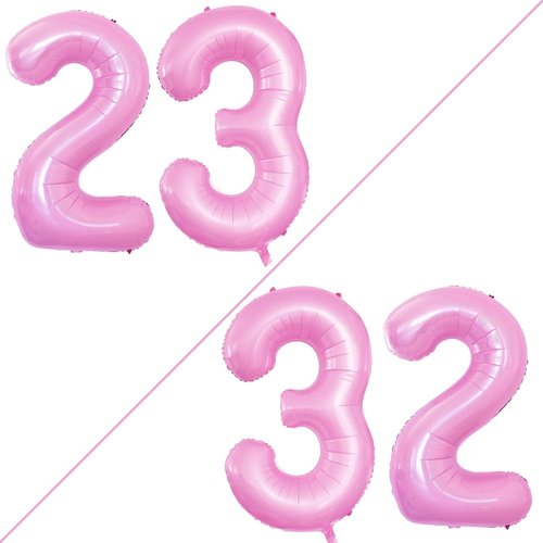 GOER Jumbo Number 23 Balloons - 42 Inch Light Pink Foil Helium Balloons for Birthday Party Decor