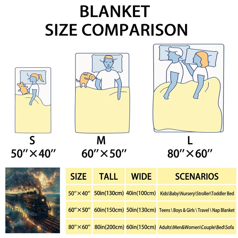 SKT T1 Train Blanket for Boys, A Fantastical Steam Trains Crossing The Ocean Flannel Blankets, Train Gifts for Men Women Adults, Decor Soft Plush Throw Blanket for Bed Couch Bedding 50"x40"