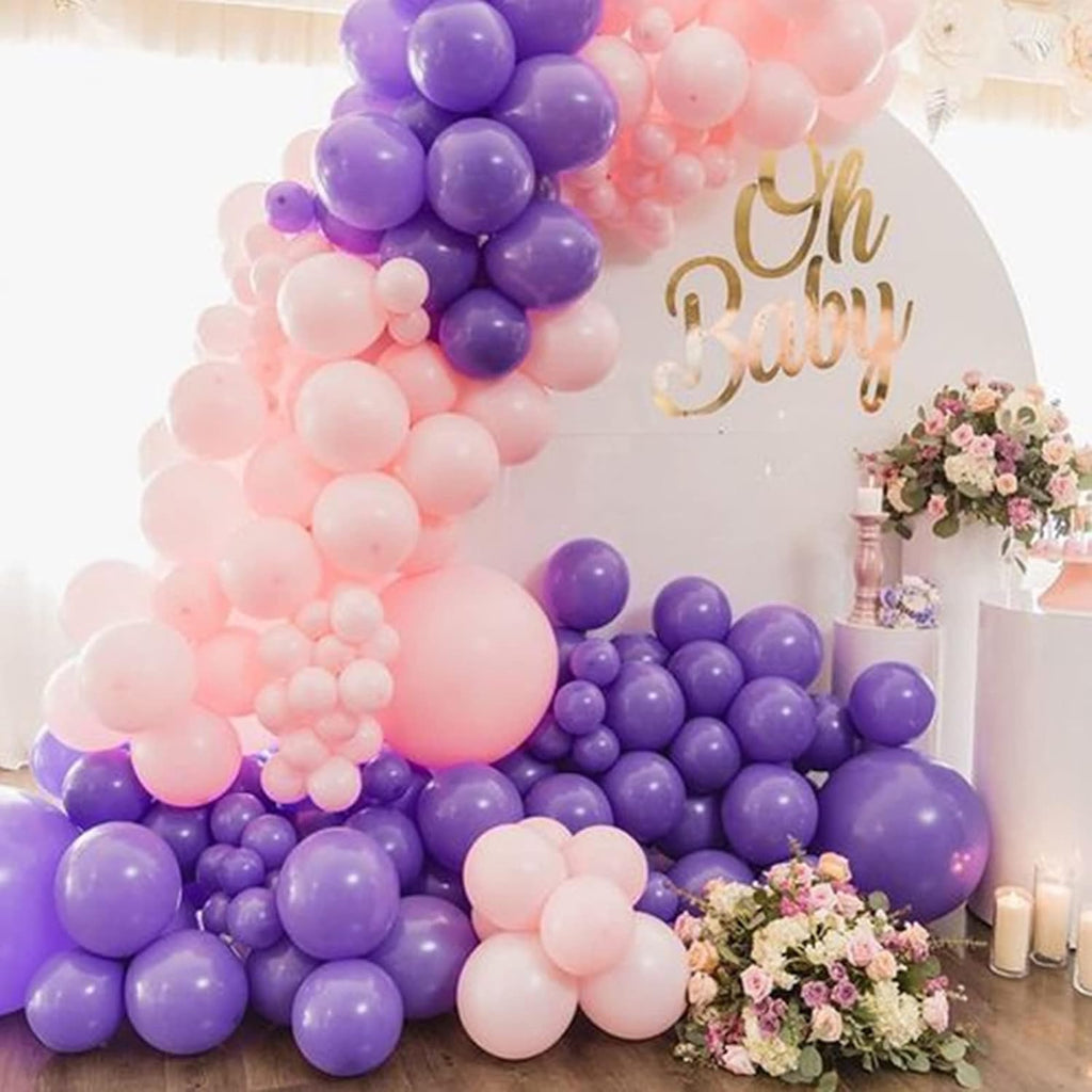 Purple Balloons - 110 Pcs 5-Inch Mini Thick Latex Balloons for Birthday & Baby Shower Decor