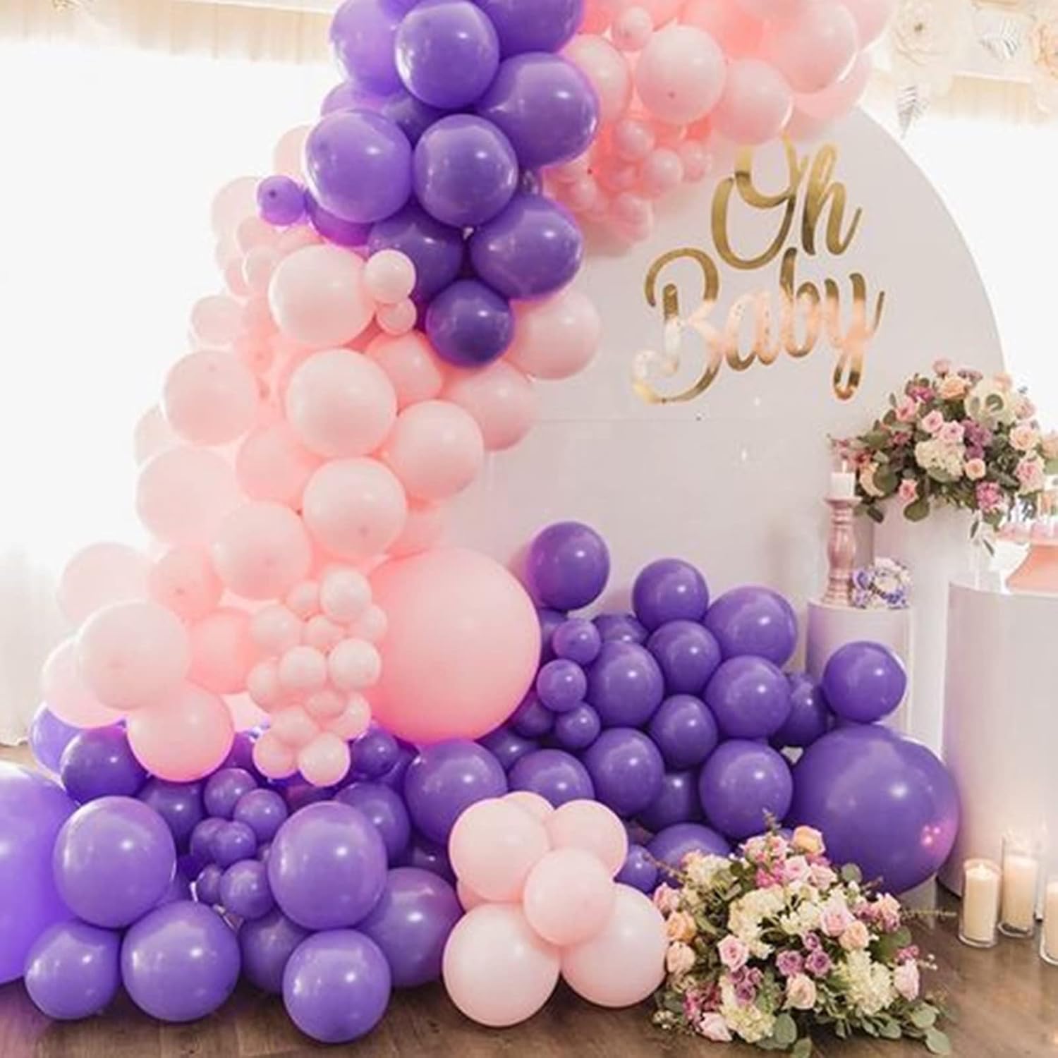 Purple Balloons - 110 Pcs 5-Inch Mini Thick Latex Balloons for Birthday & Baby Shower Decor