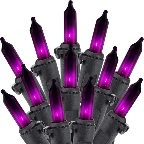 Minetom Halloween String Lights - 100 Count 25 Feet Incandescent Mini Lights | Purple for Indoor/Outdoor Decor